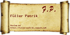 Füller Patrik névjegykártya