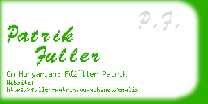 patrik fuller business card